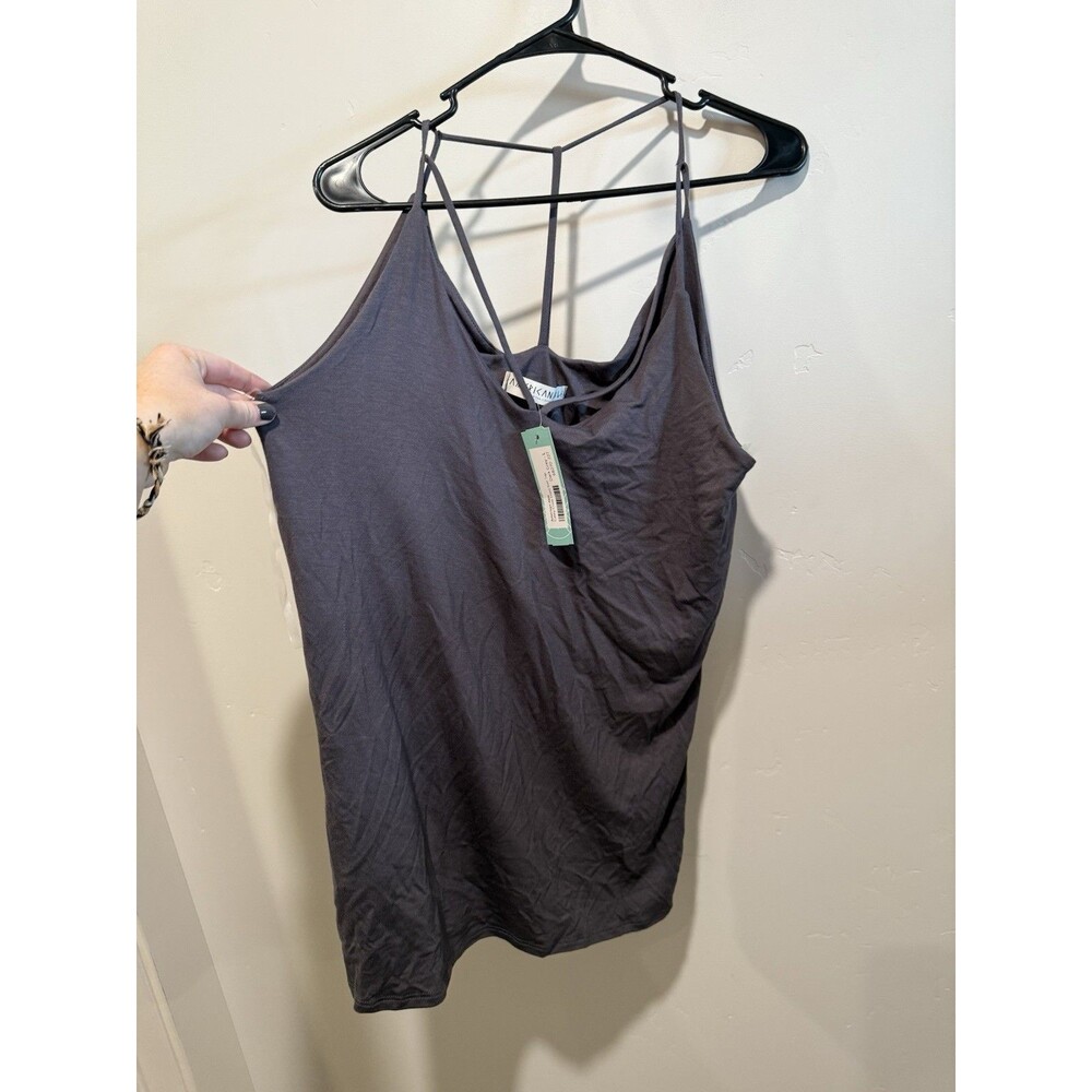 American Able Casey Cross Front Knit Top Dark Grey L